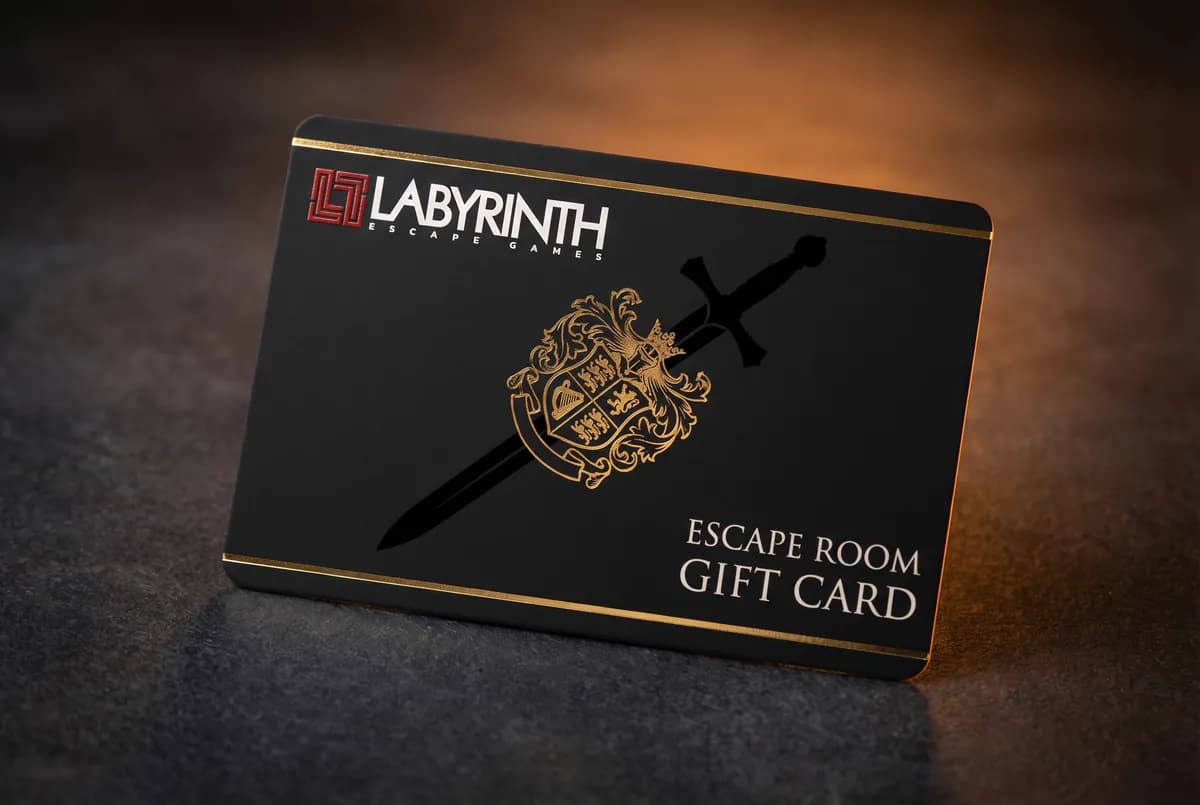 Excalibur medieval gift card design
